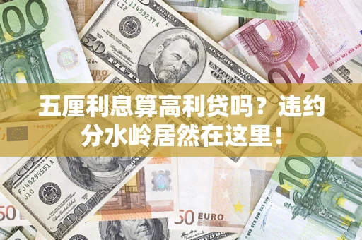 济南五厘利息算高利贷吗？违约分水岭居然在这里！