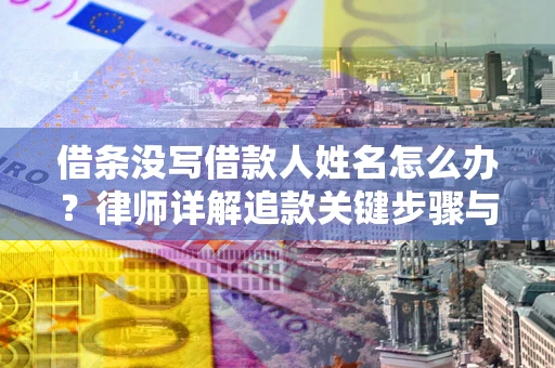 济南借条没写借款人姓名怎么办？律师详解追款关键步骤与证据链构建